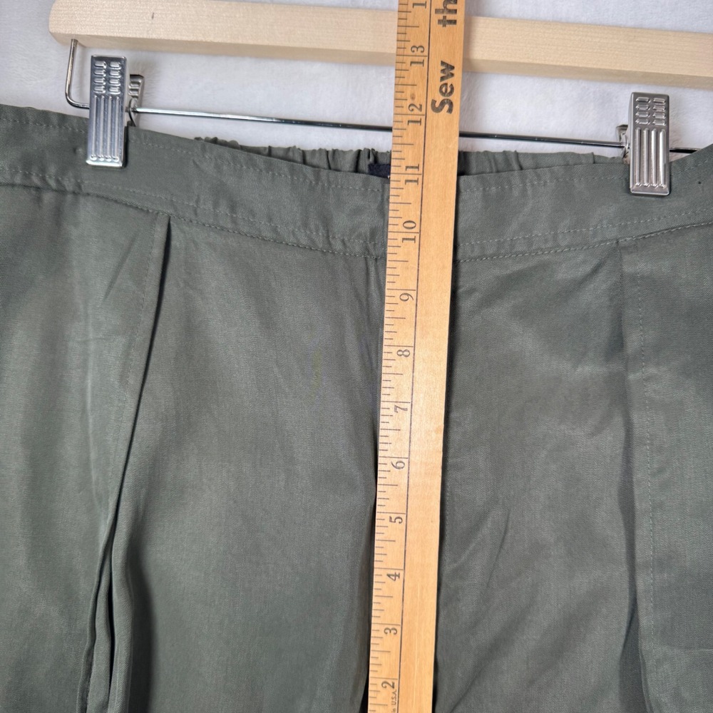 Banana Republic NWT Tencel Wide Leg Pants Large Steel Green 851760 Gray Highrise - Picture 7 of 11